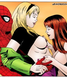 SpiderGuy’s threesome with Gwen and MJ