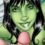 She-Hulk rides a hard cock and gets her face covered in cum!