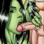 She-Hulk gets her pussy rammed by the Juggernaut!