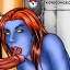 Mystique gives in to the temptation of Azazel’s hard cock