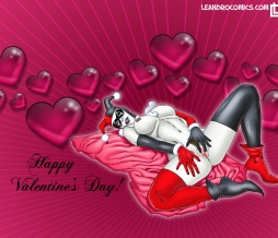 Sexy Harley Quinn gets naked for this Valentine’s Day wallpaper!