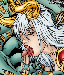 The Angelus sucking the Darkness dry of cum