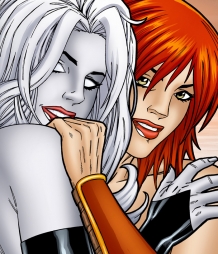 Lady Death and Satasha having wild lesbian sex
